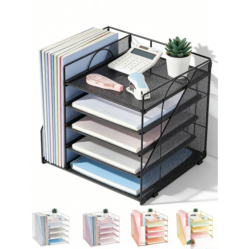 Desk Setup Design - 5 Katmanlı Kağıt Dosya Rafı Ofis