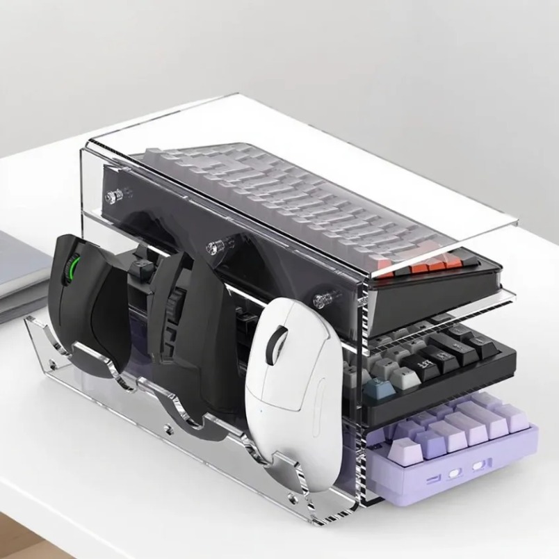 Gaming Setup Desk - Klavye Standı 3 Katmanlı Akrilik Depolama