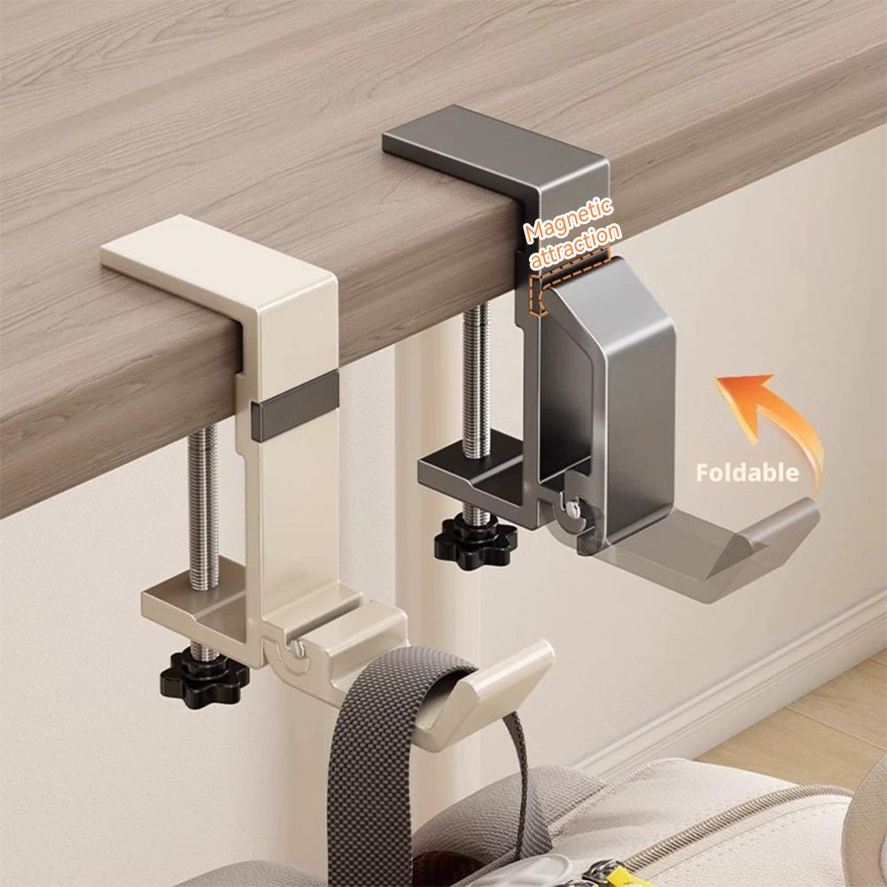 Desk Setup Organizer - Delme Gerektirmeyen Katlanabilir Masa Kancası, Çanta