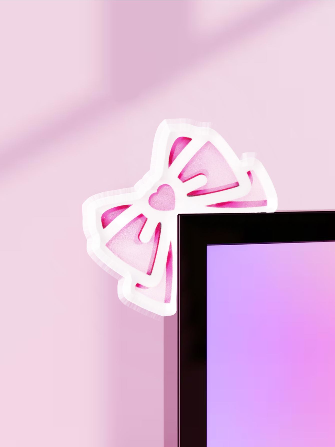 Desk Setup Pegboard - Kawaii Fiyonk Monitör Süsü Pembe Akrilik