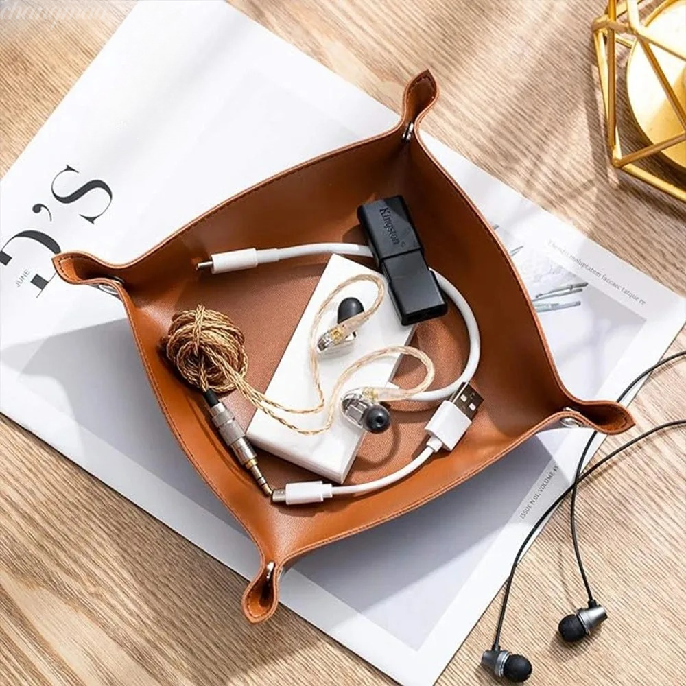 1 adet 25X25CM deri tepsi katl - Desk Setup Organizer incelemesi ve fiyatı