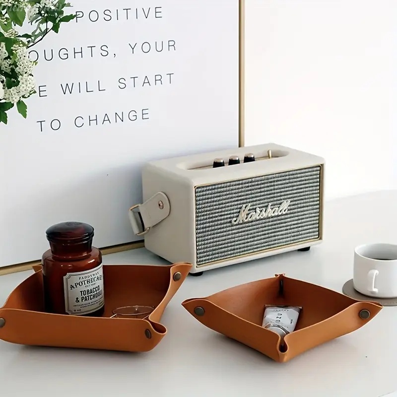 1 adet 25X25CM deri tepsi katl - Desk Setup Organizer incelemesi ve fiyatı